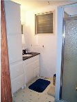 Full bathroom with shower on the main level